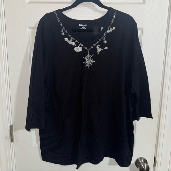 Liz & Me Halloween Top - Black with Silver Accents - Picture 4 of 4